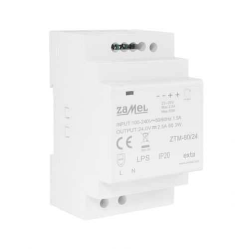 Zasilacz impulsowy montowany na szynie TH-35 (DIN) 60W 24V DC TYP: ZTM-60/24 ZAMEL - 3[98].jpg